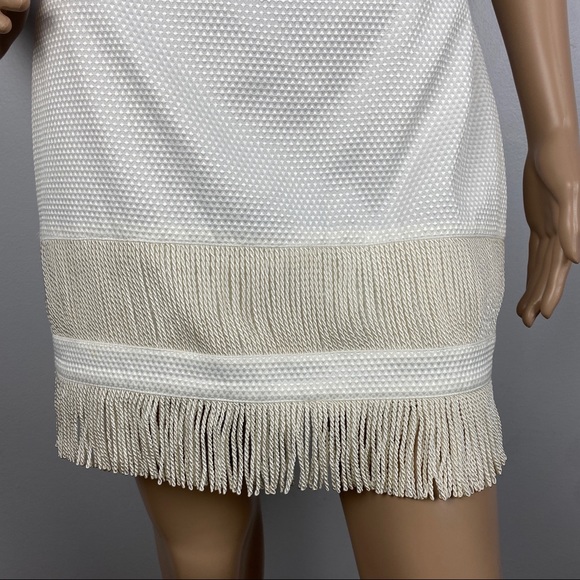 NEW SASS & BIDE IVORY FRINGE MINI SKIRT - Picture 3 of 8